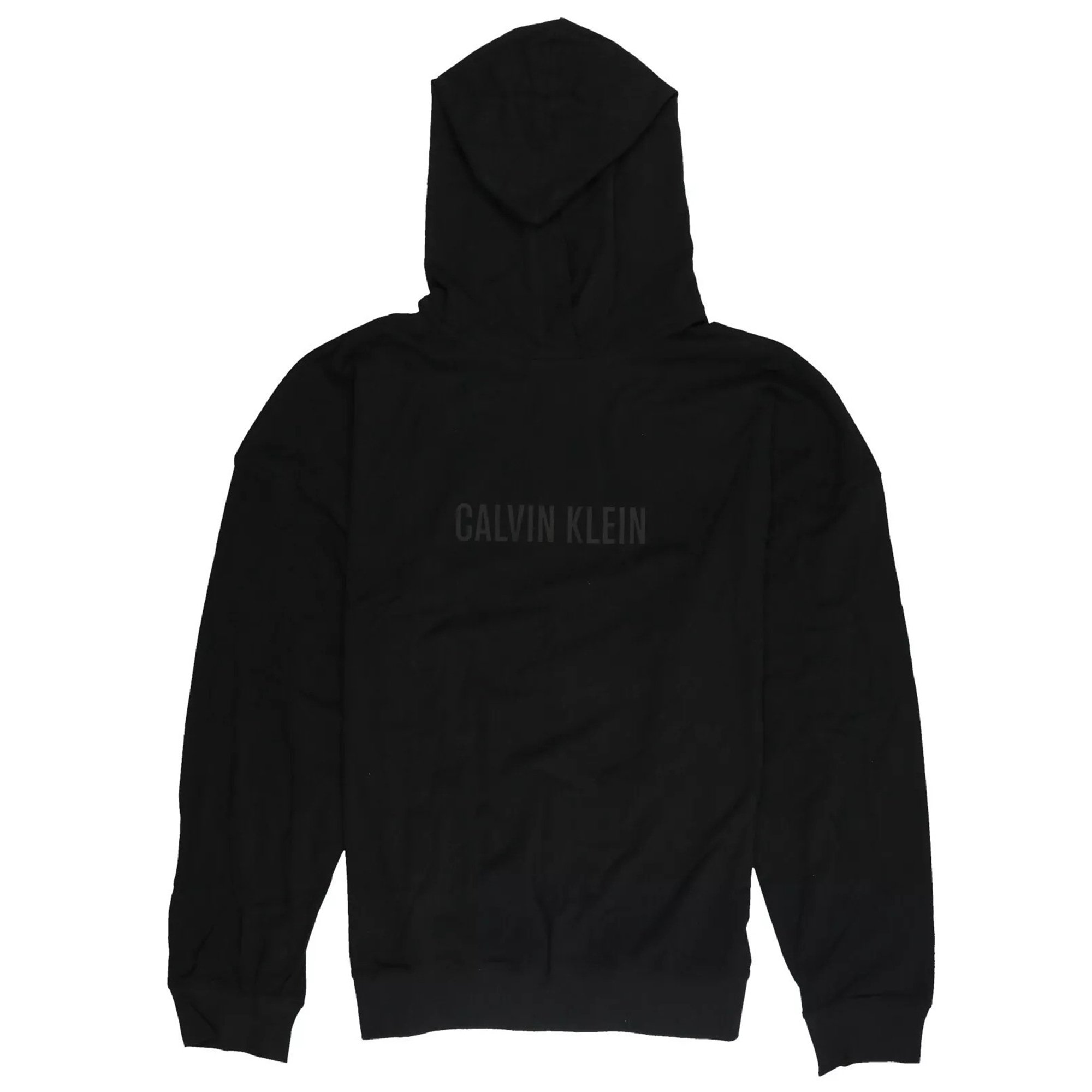 Calvin Klein Mens Logo Hoodie Sweatshirt, Black, Large